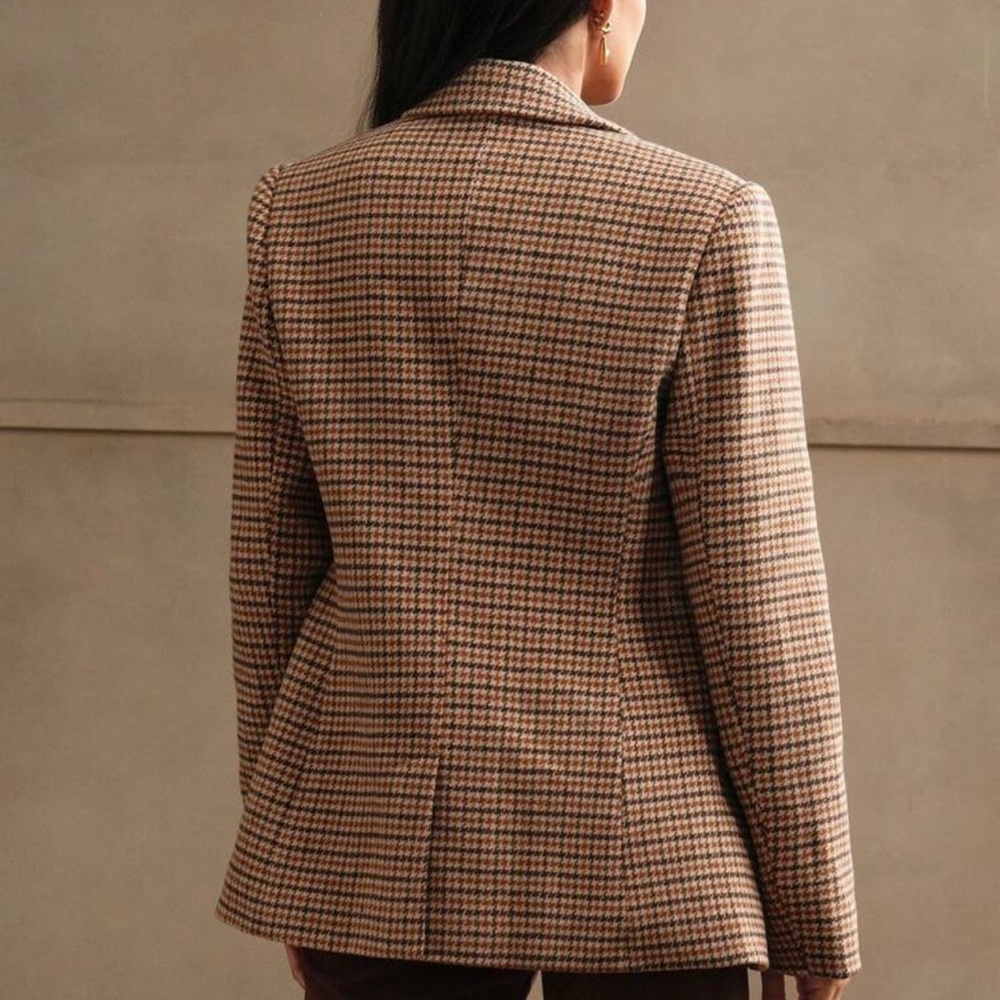 Houndstooth Double Breasted Blazer